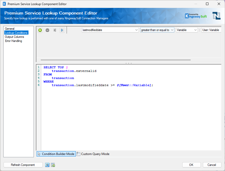 Netsuite REST - Lookup Conditions - Condition Builder mode